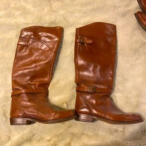 Frye Dorado Polished Leather Riding Boots - Cognac